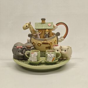 Precious Moments Noah's Ark Mini Tea Set 1996 Enesco 270121 Incomplete 10 Pieces